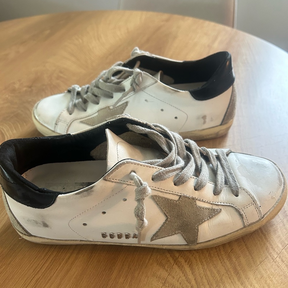 Kids White and Gray Star Sneakers